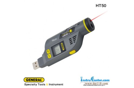دیتالاگر دما و رطوبت USB و ترومتر لیزری 250 درجه مدل HT50 جنرال تولز آمریکا - 1