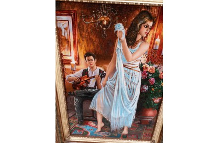 تابلو فرش ۶۰رج چله ابریشم - 4