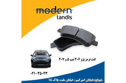 مدرن تندیس لنت تر مز جلو پژو۲۰۶ تیپ ۵و۶ وپژو۲۰۷
