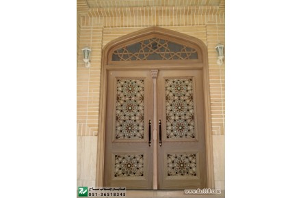 درب چوبی سنتی ورودی مسجد،نمازخانه واماکن مذهبی گره چینی - 2