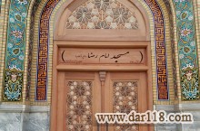 درب چوبی سنتی ورودی مسجد،نمازخانه واماکن مذهبی گره چینی