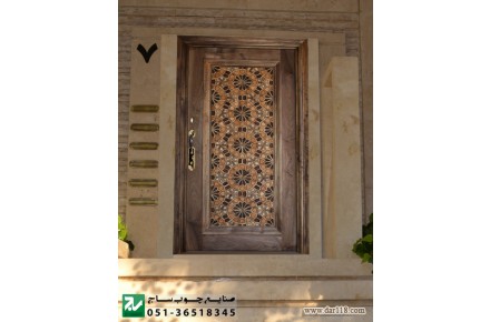 درب چوبی ورودی ساختمان،آپارتمان و اماکن سنتی گره چینی - 3