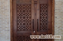 درب چوبی ورودی ساختمان،آپارتمان و اماکن سنتی گره چینی