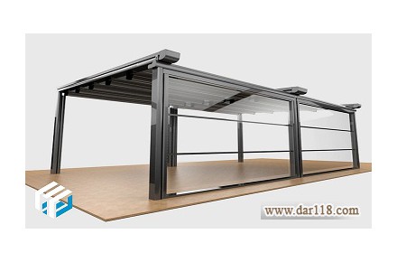 فروش سقف متحرک برقی چادری، شیشه ای، استخر و پارچه ای، برای رستوران، پاسیو و تراس - 1