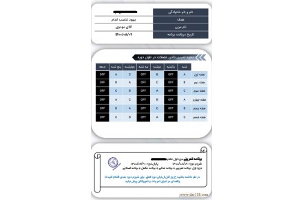 ارائه برنامه بدنسازی - 1