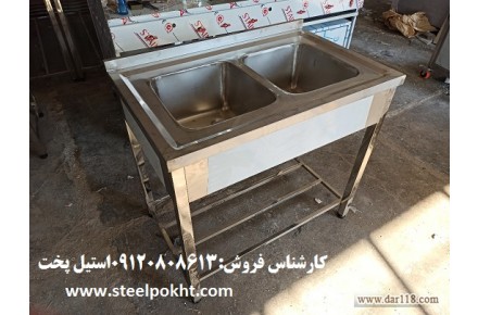 سینک دو لگن یک متری - 3
