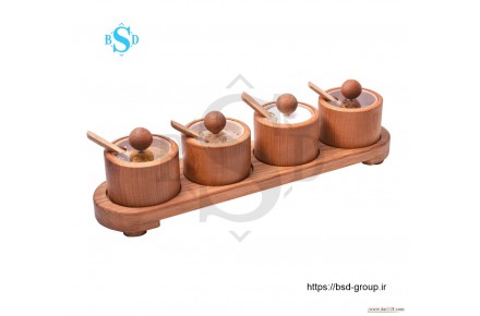 ظرف جای ادویه 4 تیکه متوسط گرد - 2