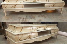 جدیدترین مدل میز تلویزیون Rare marble مناسب جهیزیه با امکان ارسال فوری و سریع به سراسر کشور