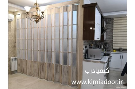 درب آکاردئونی - درب کشویی - درب ریلی - درب اکاردئونی چوبی 