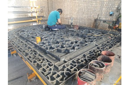 آهنگری درب حیاط پنجره فلزی گره چینی سازه گنبد گلدسته مناره درب مسجدی پنجره مسجدی